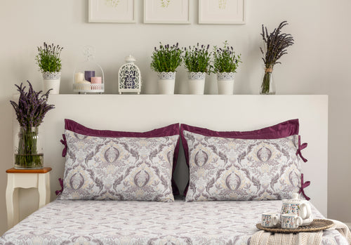 200TC Bamboo Damask Print Flat Bedsheet Set