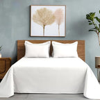 100% Pure Cotton Sateen Bedsheet Set - 300TC with Pillow Cover Pack of 2 | Soft, Silky & Breathable Luxury Bed Linen | Flat or Fitted Bedsheet