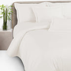 100% Bamboo King Size Bedsheet 275x275 cm with 2 Oxford Pillowcases | 250 TC Ultra Soft, Cooling & Breathable | Plain Solid Luxury Double Bed Sheet (Silver, Pillow Cover Pack of 2)