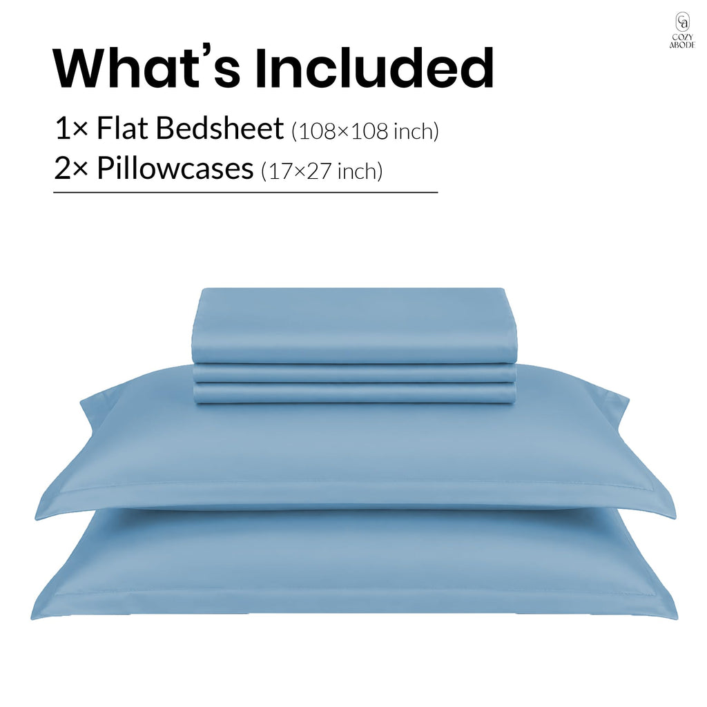 100% Bamboo King Size Bedsheet 275x275 cm with 2 Oxford Pillowcases | 250 TC Ultra Soft, Cooling & Breathable | Plain Solid Luxury Double Bed Sheet (Silver, Pillow Cover Pack of 2)