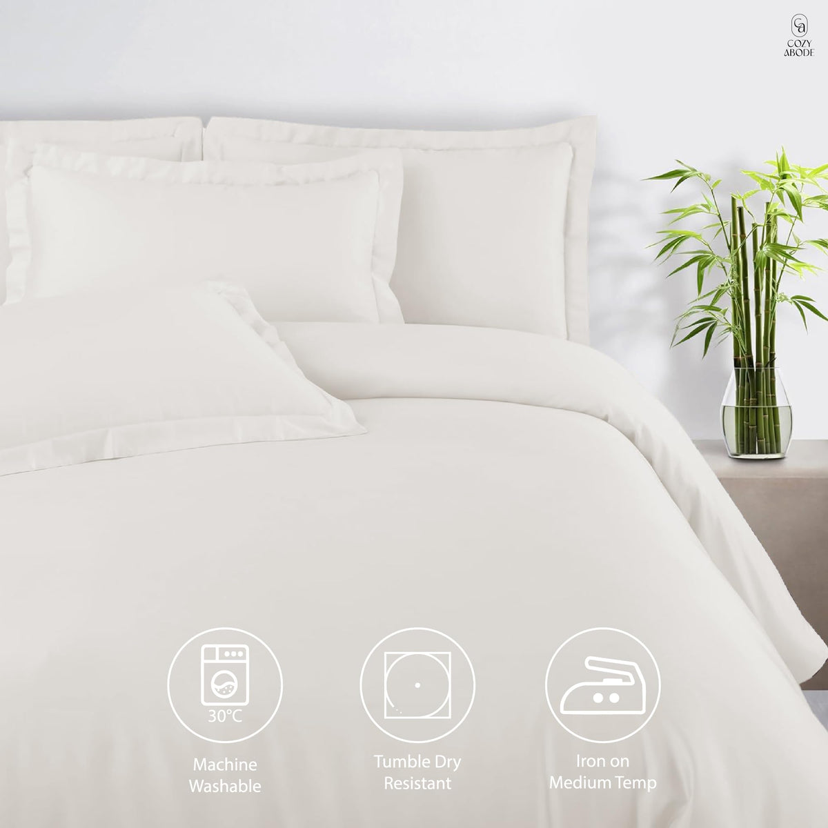 100% Bamboo King Size Bedsheet 275x275 cm with 2 Oxford Pillowcases | 250 TC Ultra Soft, Cooling & Breathable | Plain Solid Luxury Double Bed Sheet (Silver, Pillow Cover Pack of 2)