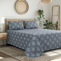 200TC 100% Cotton Elegant Floral Leaf Damask Printed Flat Bedsheet King Size (108 x 108 Inch) with 2 Pillow Covers – Soft Breathable Fabric, Dark Subtle Colours Bedding for Home, Beige
