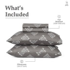 200TC 100% Cotton Elegant Floral Leaf Damask Printed Flat Bedsheet King Size (108 x 108 Inch) with 2 Pillow Covers – Soft Breathable Fabric, Dark Subtle Colours Bedding for Home, Beige