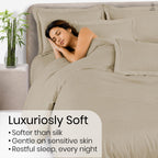 100% Bamboo King Size Bedsheet 275x275 cm with 2 Oxford Pillowcases | 250 TC Ultra Soft, Cooling & Breathable | Plain Solid Luxury Double Bed Sheet (Silver, Pillow Cover Pack of 2)