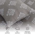 200TC 100% Cotton Elegant Floral Leaf Damask Printed Flat Bedsheet King Size (108 x 108 Inch) with 2 Pillow Covers – Soft Breathable Fabric, Dark Subtle Colours Bedding for Home, Beige
