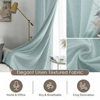 Linen Solid Curtain Set with Steel Eyelet Ring Top Light Filtering Linen Textured Semi-Sheer | 5 Feet | for Living Room, Bedroom & Balcony |150cm x 115cm (Aubergine, 5FT-Window)