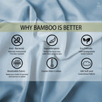 100% Bamboo King Size Bedsheet 275x275 cm with 2 Oxford Pillowcases | 250 TC Ultra Soft, Cooling & Breathable | Plain Solid Luxury Double Bed Sheet (Silver, Pillow Cover Pack of 2)