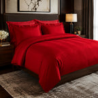 Premium 100% 350TC Jacquard Weave Microcheck King Size 108 x 108 Inches Bedsheet Set – Soft, Breathable & Durable Sateen Weave – 1 Flat Sheet, 2 Pillow Covers (Caramel)