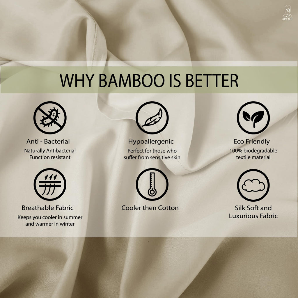 100% Bamboo King Size Bedsheet 275x275 cm with 2 Oxford Pillowcases | 250 TC Ultra Soft, Cooling & Breathable | Plain Solid Luxury Double Bed Sheet (Silver, Pillow Cover Pack of 2)