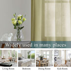 Linen Solid Curtain Set with Steel Eyelet Ring Top Light Filtering Linen Textured Semi-Sheer | 5 Feet | for Living Room, Bedroom & Balcony |150cm x 115cm (Aubergine, 5FT-Window)