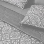 Luxury 600TC Jacquard Cotton Rich 3Pcs Comforter Set & Pillow Covers, Ultra Soft Fluffy & Lightweight AC Quilted Blanket Set for All Season
