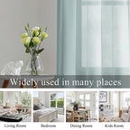 Linen Solid Curtain Set with Steel Eyelet Ring Top Light Filtering Linen Textured Semi-Sheer | 5 Feet | for Living Room, Bedroom & Balcony |150cm x 115cm (Aubergine, 5FT-Window)