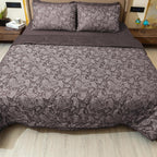 Luxury 600TC Jacquard Cotton Rich 3Pcs Comforter Set & Pillow Covers, Ultra Soft Fluffy & Lightweight AC Quilted Blanket Set for All Season
