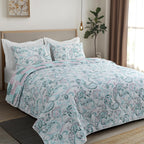 200 TC 100% Cotton Reversible Lightly Quilted Comforter/Dohar | Elegant Paisley Print | Double-Sided Design | Soft, Breathable & All-Season Comfort, Blue, Double