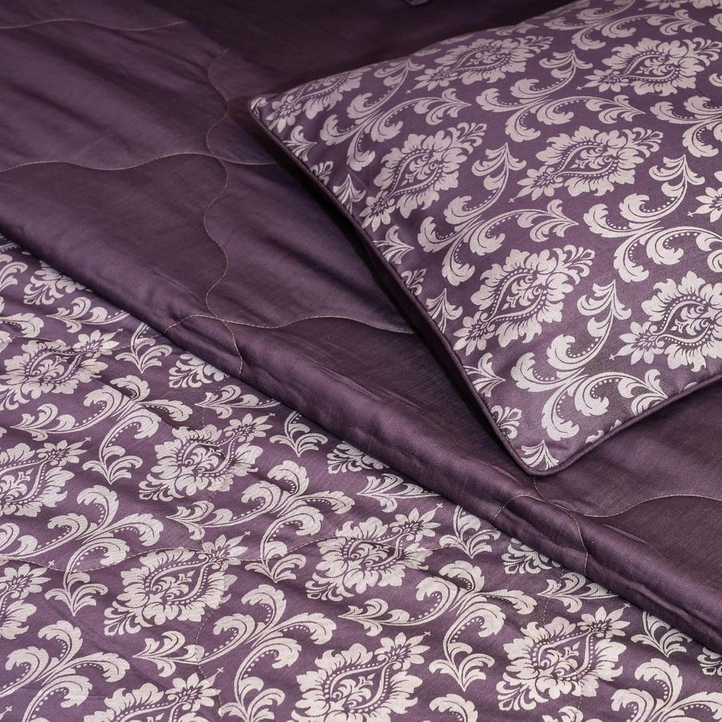 Luxury 600TC Jacquard Cotton Rich 3Pcs Comforter Set & Pillow Covers, Ultra Soft Fluffy & Lightweight AC Quilted Blanket Set for All Season