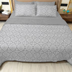Luxury 600TC Jacquard Cotton Rich 3Pcs Comforter Set & Pillow Covers, Ultra Soft Fluffy & Lightweight AC Quilted Blanket Set for All Season