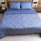 Luxury 600TC Jacquard Cotton Rich 3Pcs Comforter Set & Pillow Covers, Ultra Soft Fluffy & Lightweight AC Quilted Blanket Set for All Season