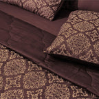 Luxury 600TC Jacquard Cotton Rich 3Pcs Comforter Set & Pillow Covers, Ultra Soft Fluffy & Lightweight AC Quilted Blanket Set for All Season