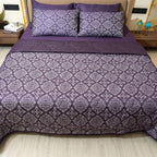 Luxury 600TC Jacquard Cotton Rich 3Pcs Comforter Set & Pillow Covers, Ultra Soft Fluffy & Lightweight AC Quilted Blanket Set for All Season