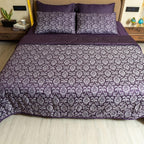 Luxury 600TC Jacquard Cotton Rich 3Pcs Comforter Set & Pillow Covers, Ultra Soft Fluffy & Lightweight AC Quilted Blanket Set for All Season
