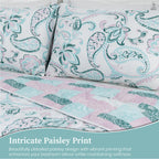 200 TC 100% Cotton Reversible Lightly Quilted Comforter/Dohar | Elegant Paisley Print | Double-Sided Design | Soft, Breathable & All-Season Comfort, Blue, Double