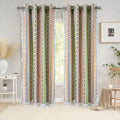 100% Cotton Printed Curtain Set with Steel Eyelet Ring Top - 70-80% Room Darkening Window Curtains | 5 Feet for Living Room, Bedroom & Balcony 150x115cm (Blue/White Damask, 5FT (Window))