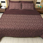Luxury 600TC Jacquard Cotton Rich 3Pcs Comforter Set & Pillow Covers, Ultra Soft Fluffy & Lightweight AC Quilted Blanket Set for All Season