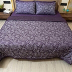 Luxury 600TC Jacquard Cotton Rich 3Pcs Comforter Set & Pillow Covers, Ultra Soft Fluffy & Lightweight AC Quilted Blanket Set for All Season