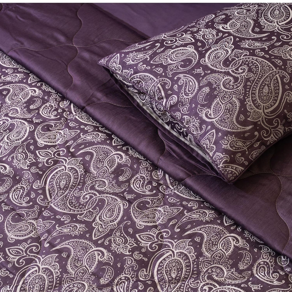 Luxury 600TC Jacquard Cotton Rich 3Pcs Comforter Set & Pillow Covers, Ultra Soft Fluffy & Lightweight AC Quilted Blanket Set for All Season
