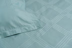 500TC Elegant Check Cotton Flat Bedsheet Set