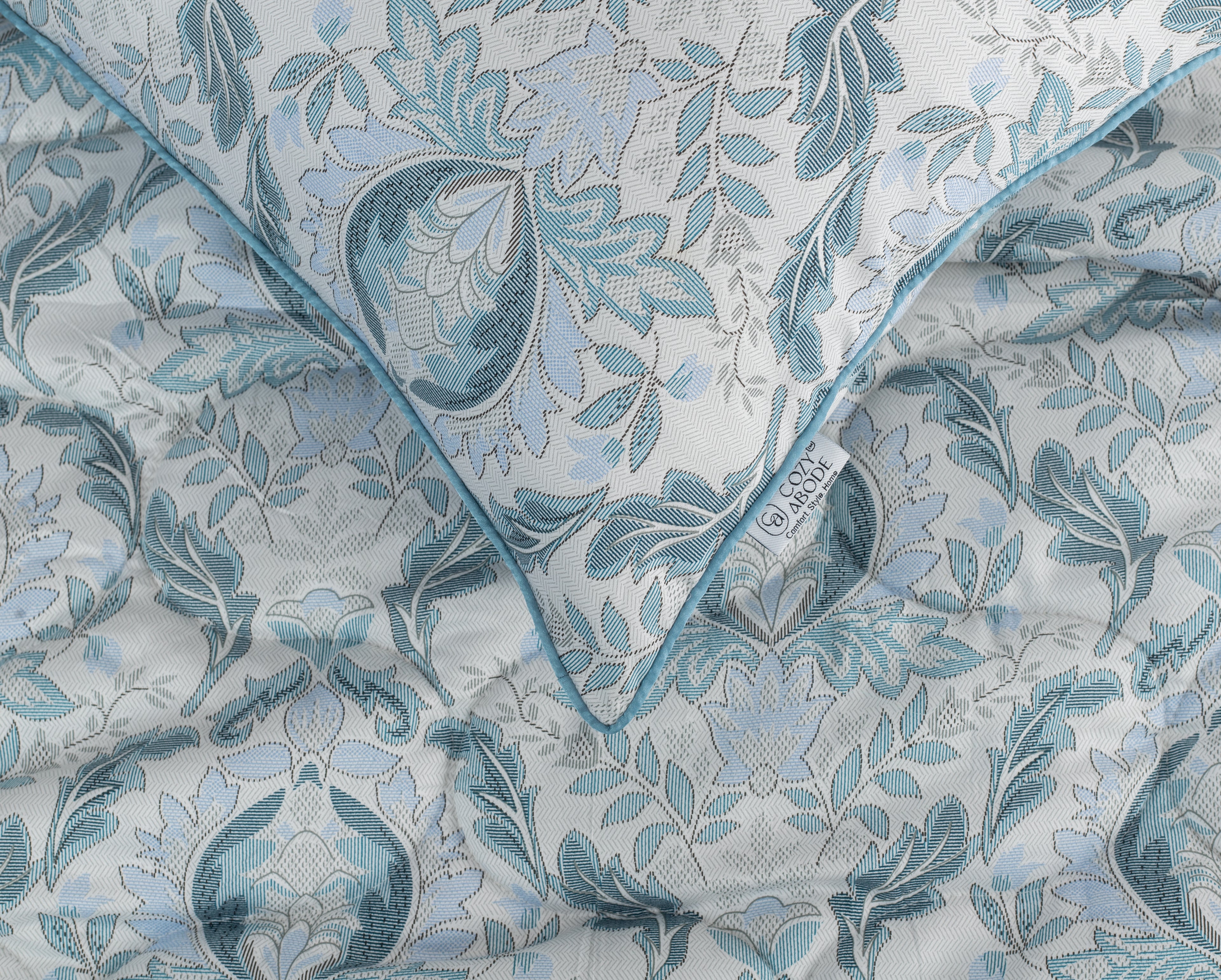 200TC Bamboo Damask Print Quilt Set